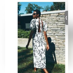 Floral Black and White Dress LONG PRINTED DRESS ZW COLLECTION.